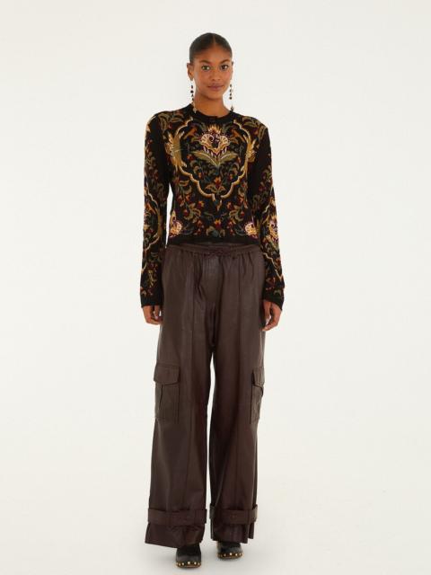 FARM RIO Burgundy Leather Pants