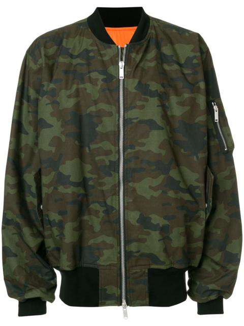 Unravel camouflage print bomber jacket