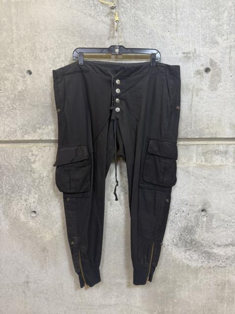 Greg Lauren Greg Lauren Black Fleece/Tent Slim Cargo Lounge Pant