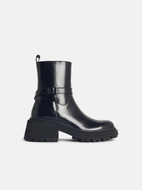 'CONNY FLAT' BLACK LEATHER ANKLE BOOTS