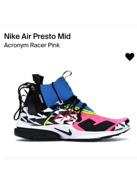 Nike Nike x Acronym Air Presto Mid Racer Pink