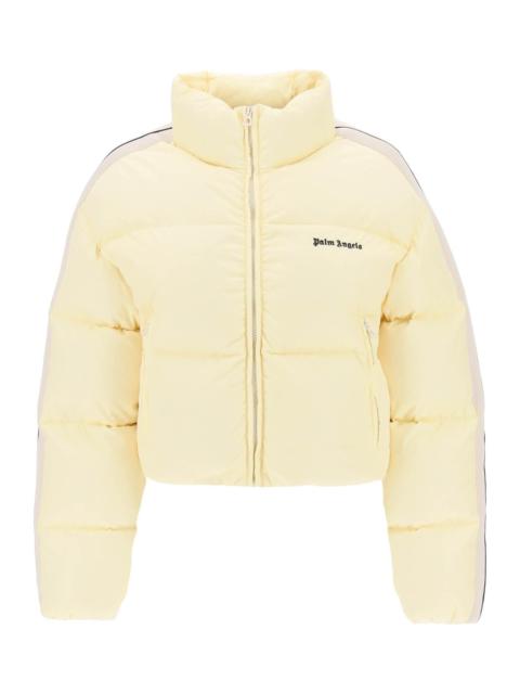 Palm Angels Cropped Puffer Jacket With Bands On Sleeves