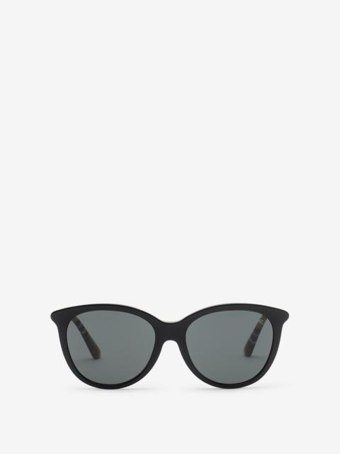 Burberry Tubular Check Round Sunglasses​