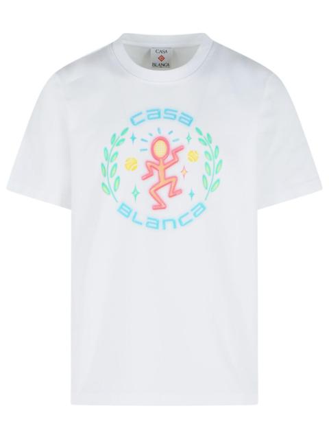 CASABLANCA Casablanca 'DANCE Joy' White Cotton T-shirt