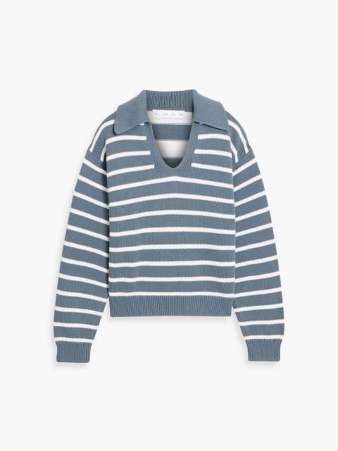 Proenza Schouler Murphy striped cotton and cashmere-blend polo sweater