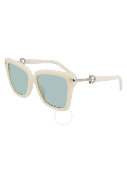 FERRAGAMO Salvatore Ferragamo Green Butterfly Ladies Sunglasses SF1085S 103 57