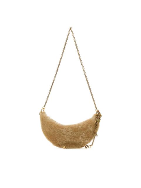 Chloé Chloé Beige Shearling Mini Halfmoon Shoulder Bag