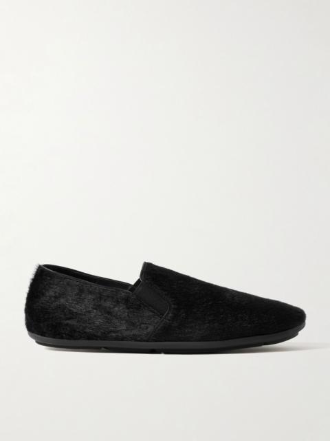 The Row Vincit calf hair loafers Black