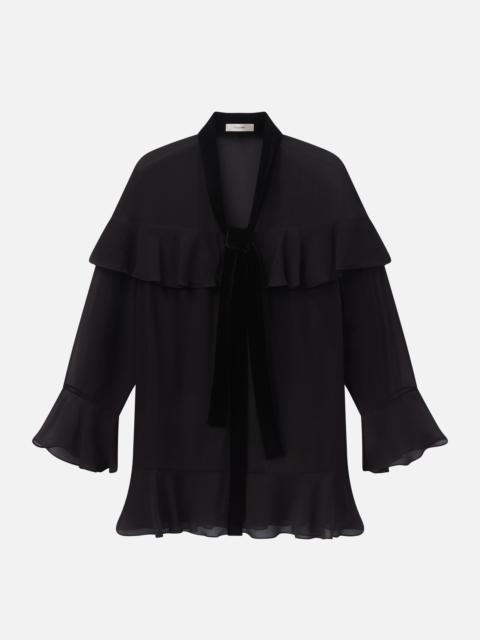 FRAME Velvet Trim Modern Mini Dress