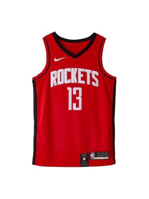 Nike Nike NBA Casual Sports Basketball Jersey SW Fan Edition 19-20 Season Houston Rockets No. 13 Red BV79
