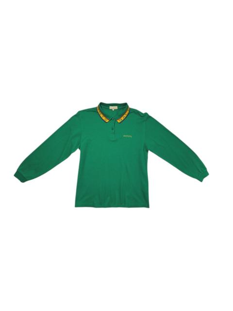 Balenciaga Sports Pique Polo Shirt - Green Embroidered M