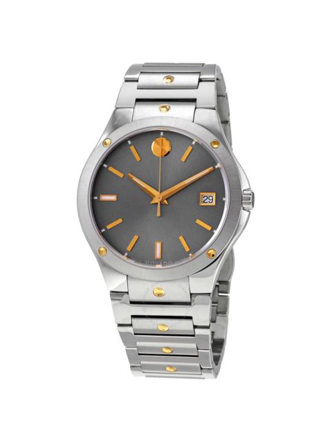 Other Designers Movado Quartz Grey Sunray Dial Men's Watch 0607514
