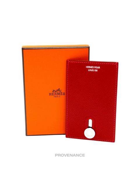 Hermès Hermes "POUR LOUIS XIII" Diabolo Card Holder Wallet - Red