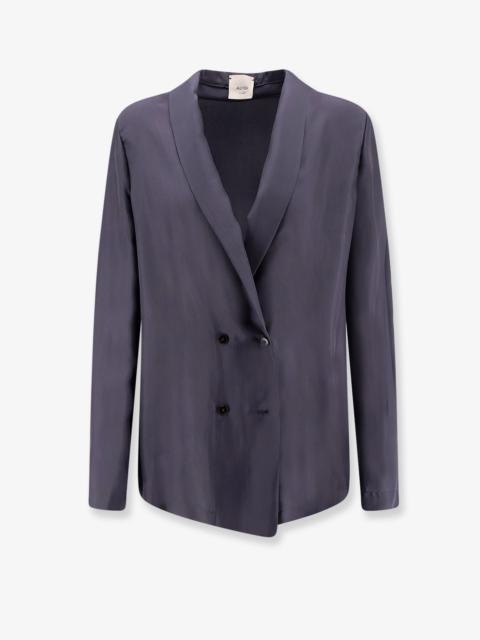 Other Designers Alysi Double-Breasted Silk Blazer