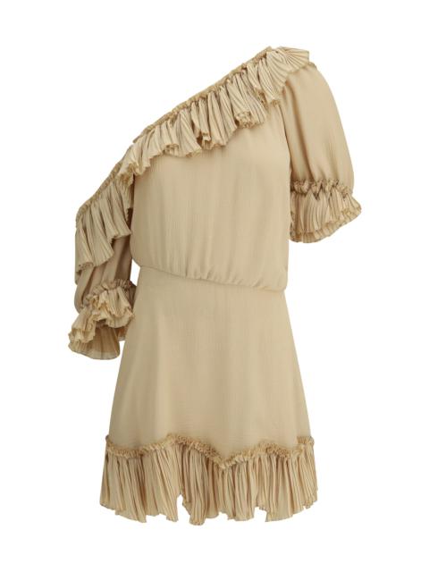 Saint Laurent Women One-Shoulder Silk Dress