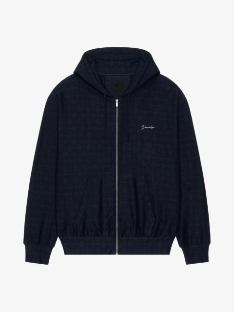 Givenchy ZIPPED HOODIE IN MONOGRAM 72 JACQUARD