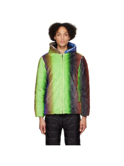 AGR Multicolor Gradient Faux-Fur Jacket
