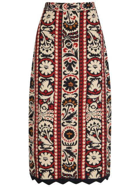 FARM RIO Farm Rio Jacquard Knit Midi Skirt