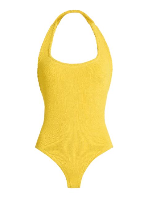Hunza G Sandy Halter-Neck One-Piece Swimsuit yellow