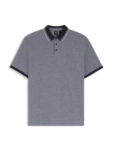BOSS OXFORD COTTON-PIQUÉ POLO SHIRT WITH LOGO DETAIL