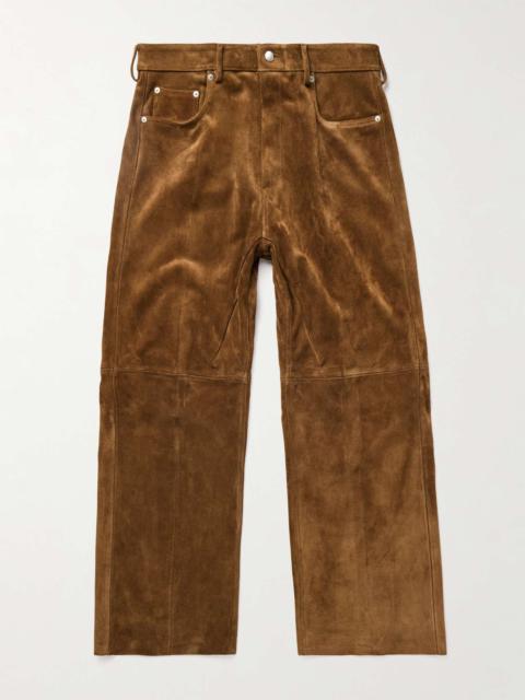 Geth Wide-Leg Panelled Suede Trousers