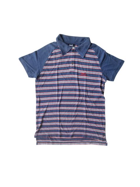 Dolce & Gabbana 2000s D&G Dolce & Gabbana Striped Raglan Polo Shirt