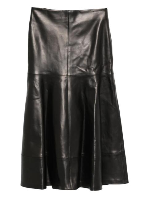 BRANDON MAXWELL flared-hem leather skirt