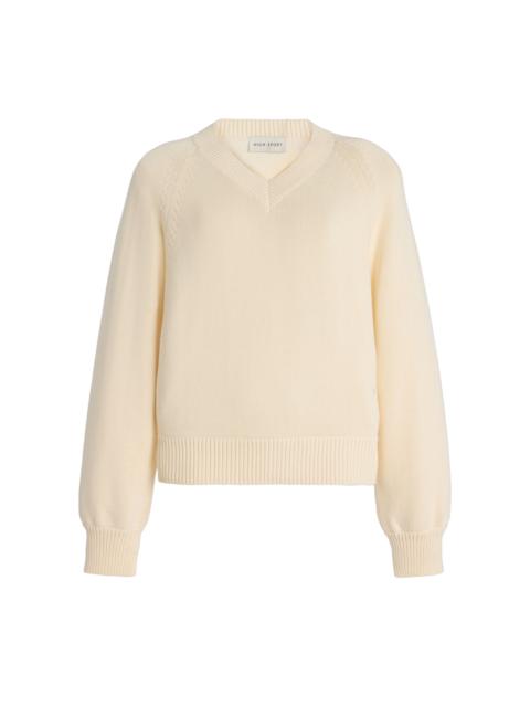 HIGH SPORT Veronica Cotton Sweater ivory