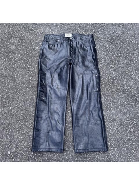 Other Designers 20471120 Black Leather Carpenter Pants Cowhide