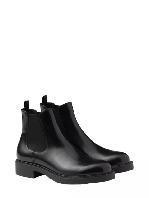 Prada Men's Brushed Leather Chelsea Boots