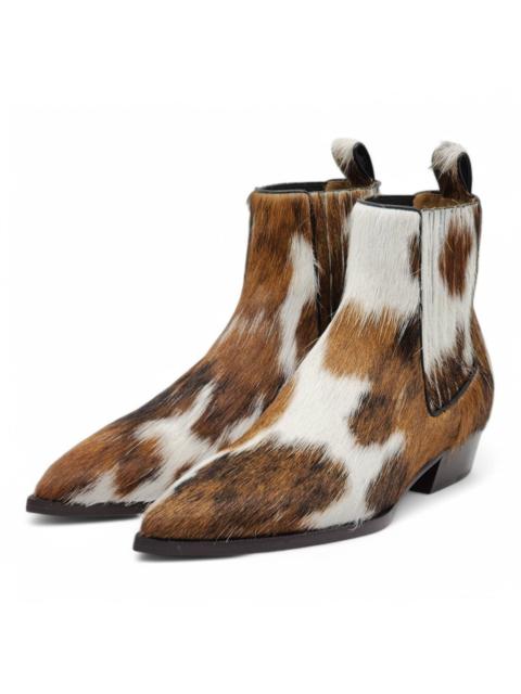 Christian Louboutin Cheliviss Low Boots - Hair-on Calf - Brown White - 39 $1795