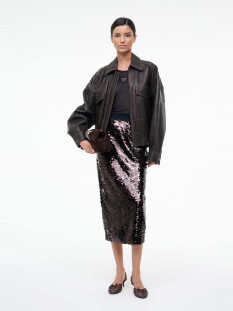 STAUD STAUD CIARA SKIRT ESPRESSO BLACK