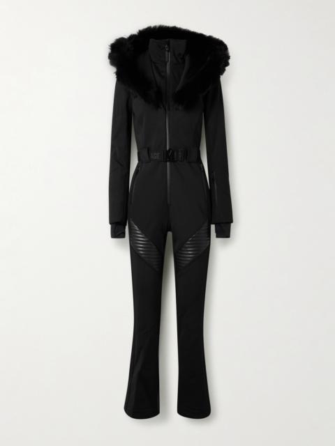 MACKAGE Elle Hooded Belted Shearling-trimmed Padded Ski Suit