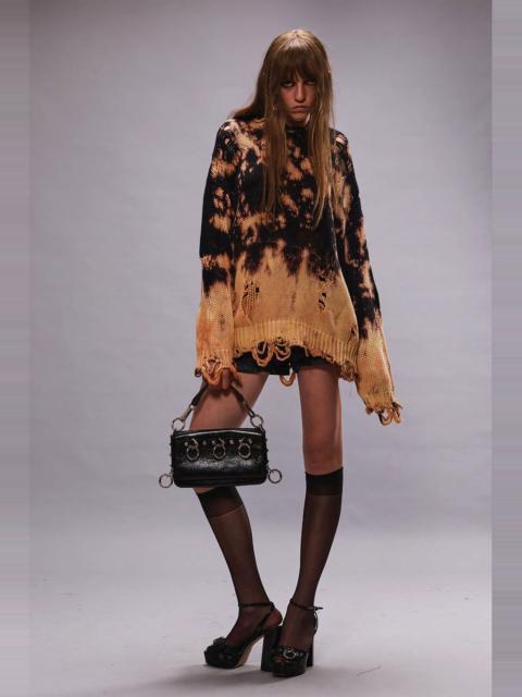 R13 BLEACHED OVERSIZED SWEATER - BLEACHED BLACK