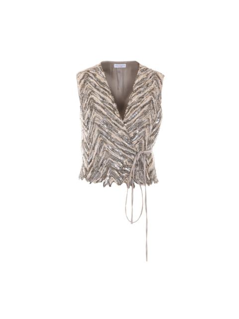 Brunello Cucinelli Brunello Cucinelli Women Dazzling Chevron Gilet