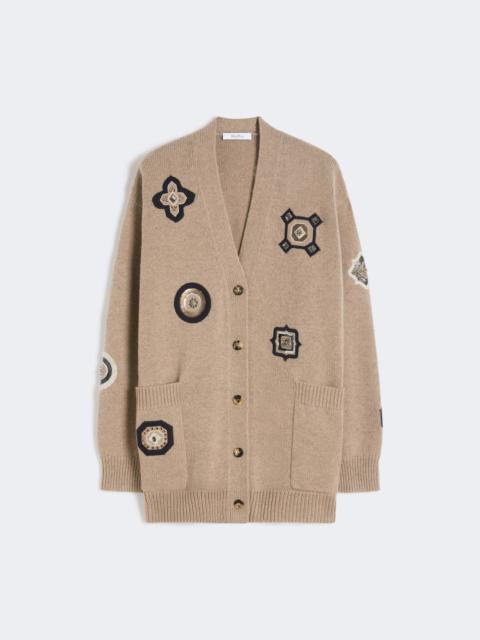 Max Mara Long wool and cashmere cardigan - SAND