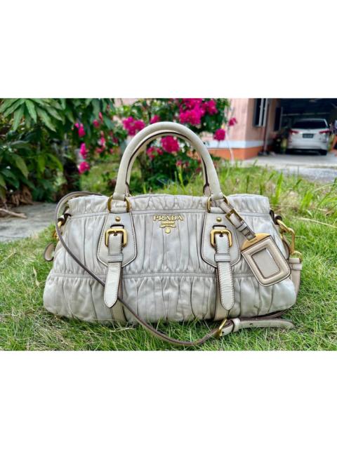 Prada Authentic Prada Bouletto Nappa Gaufre Lambskin Satchel Bag