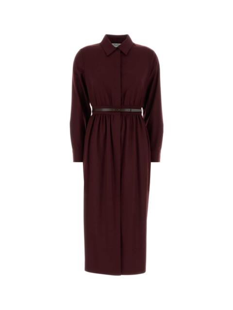 Max Mara Max Mara Women Burgundy Stretch Wool Dalmata Shirt Dress