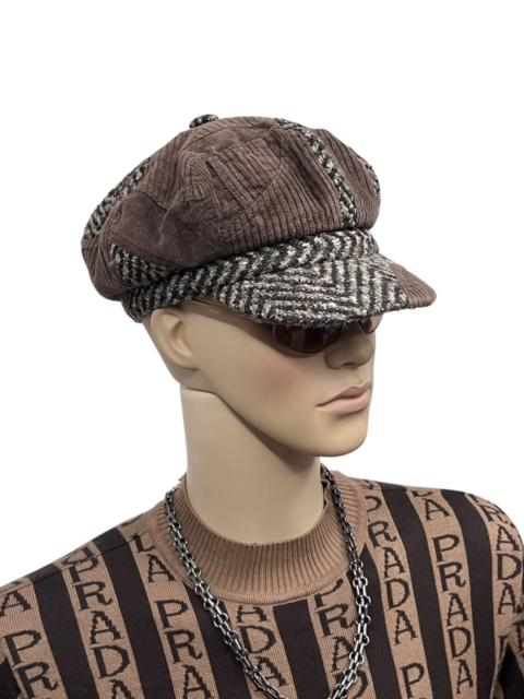 Other Designers Designer - Grunge Vintage Japanese Patchwork Corduroy Newsboy Hat