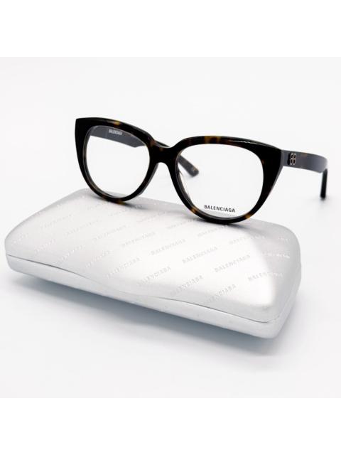 BALENCIAGA NEW BALENCIAGA EYEGLASSES BB0131O 005 ROUND OVAL DARK HAVANA