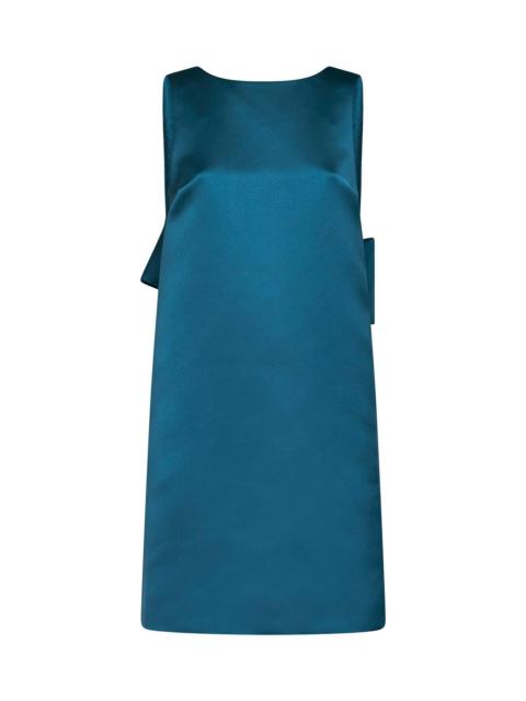 Max Mara Studio Max Mara Studio Women Oil Green Taffeta Msescalata Short Dress With Bow