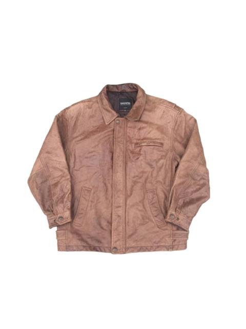 Other Designers Japanese Brand - Vintage Soccorso Earth Tone Genuine Leather Jacket