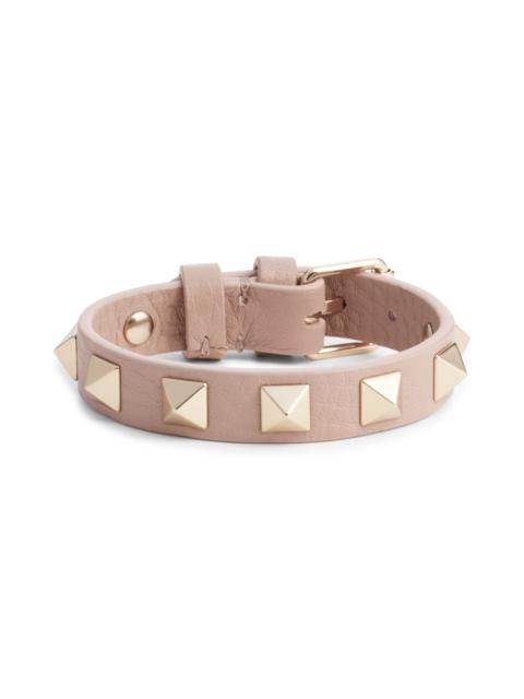 Valentino Valentino Garavani Valentino Rockstud Small Leather Bracelet in P45 Poudre at Nordstrom