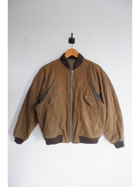 Other Designers Issey Miyake - Vintage 80s Paneled Leather Bomber Jacket