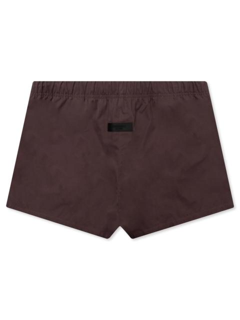 ESSENTIALS WOMEN'S COTTON DOCK SHORT - PLUM