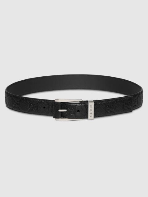 GUCCI Embossed GG belt with squared buckle