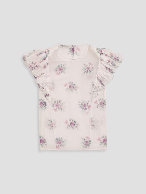 Other Designers Ruffled floral-print chiffon blouse