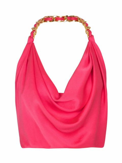 Balmain Balmain Draped silk halterneck top in Pink at Nordstrom