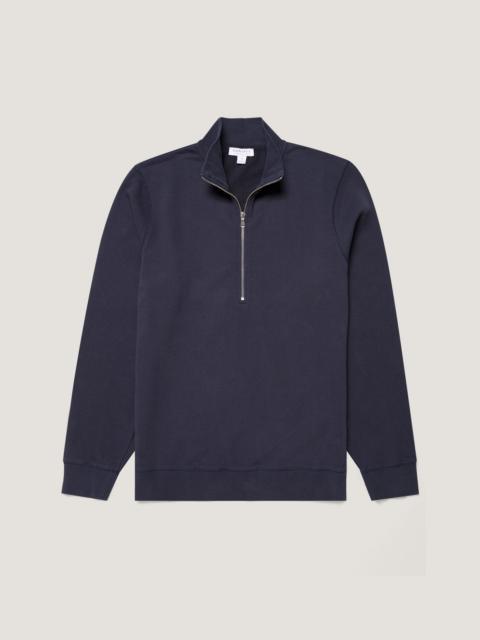 Sunspel Half Zip Loopback Sweatshirt