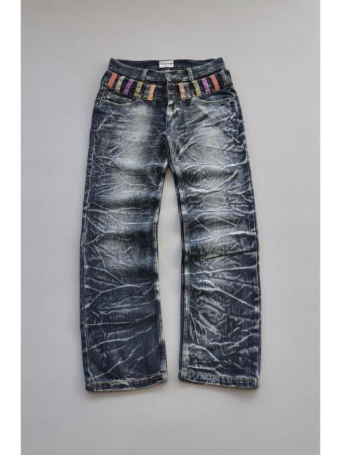 Other Designers Japanese Brand - Nylaus Claws Structure Fade Double Waist Denim Jeans